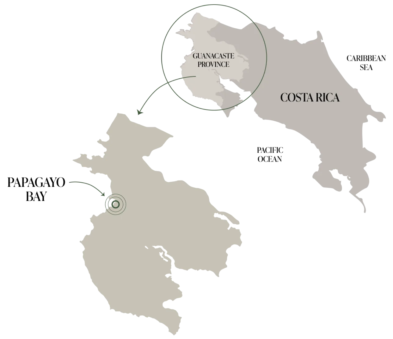 Map of Guanacaste Costa Rica
